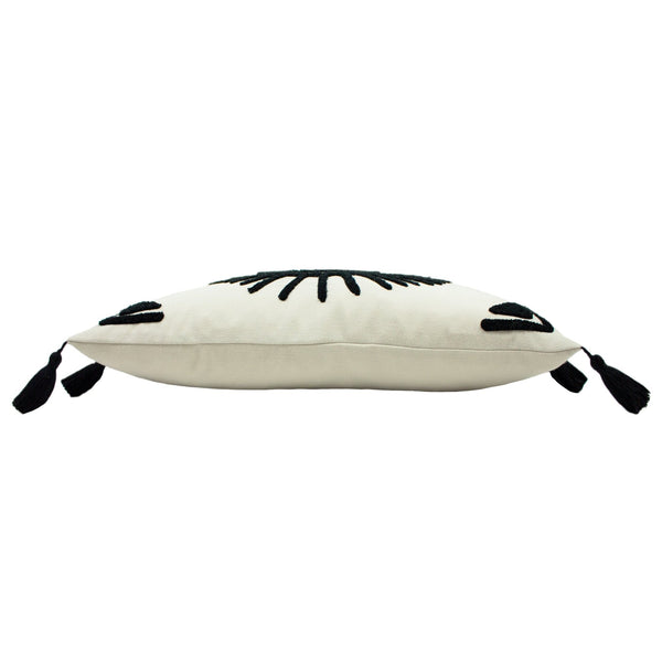 Ashram Eye 35x50 Feather Filled Cushion Mono - Canwell Interiors Limited - Riva