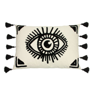 Ashram Eye 35x50 Feather Filled Cushion Mono - Canwell Interiors Limited - Riva