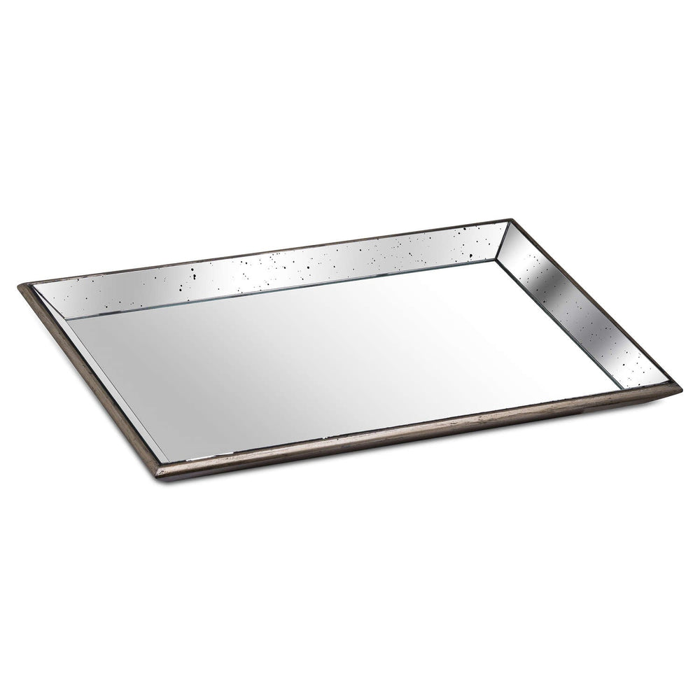 Astor Distressed Large Mirrored Tray with Wooden Detailing - XShowhome Limited - Hills