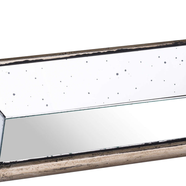 Astor Distressed Mirrored Display Tray with Wooden Detailing - Canwell Interiors Limited - Hills