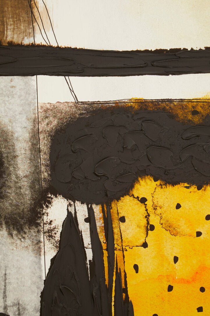 Astratto Black And Ochre Wall Art - Canwell Interiors Limited - Xshowhome