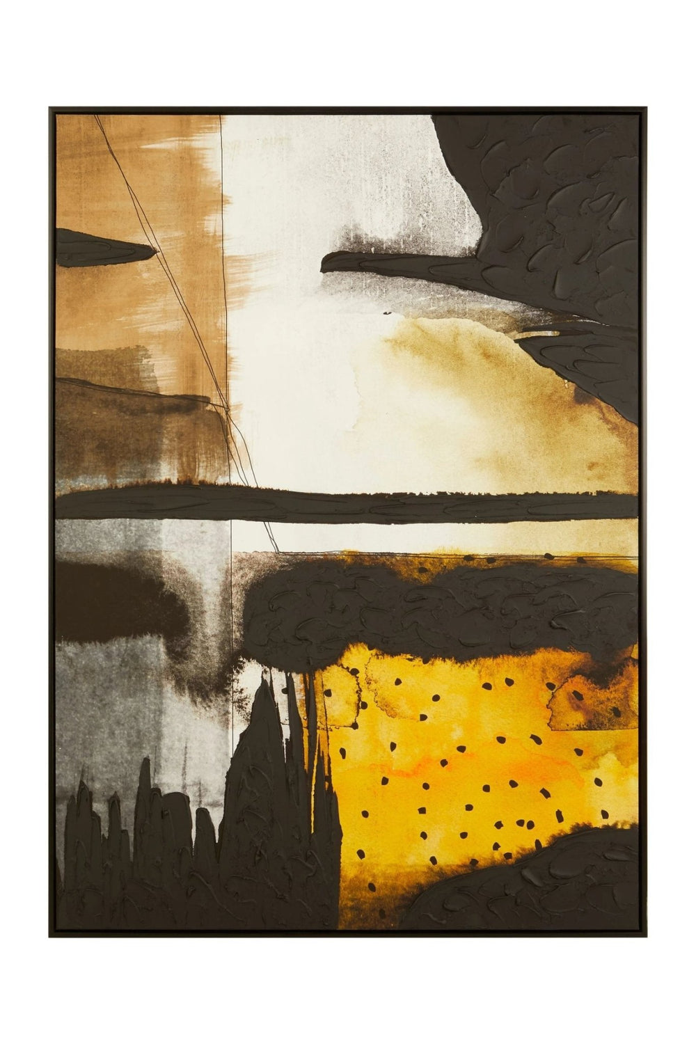 Astratto Black And Ochre Wall Art - XShowhome Limited - Xshowhome