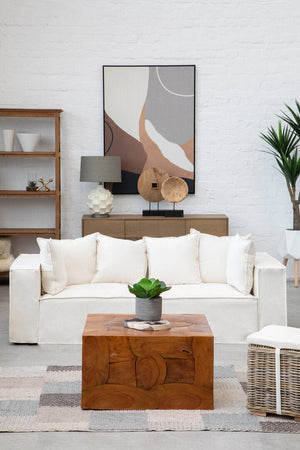 Astratto Neutral Abstract Canvas Wall Art - Canwell Interiors Limited - Xshowhome