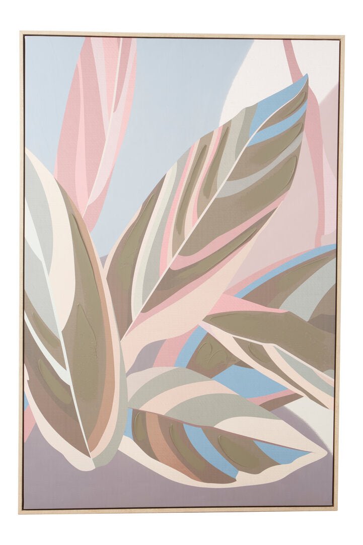 Astratto Pastel Leaves Canvas Wall Art - Canwell Interiors Limited - Xshowhome