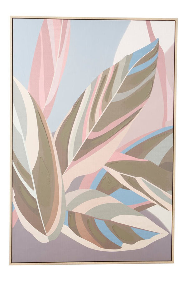 Astratto Pastel Leaves Canvas Wall Art - Canwell Interiors Limited - Xshowhome