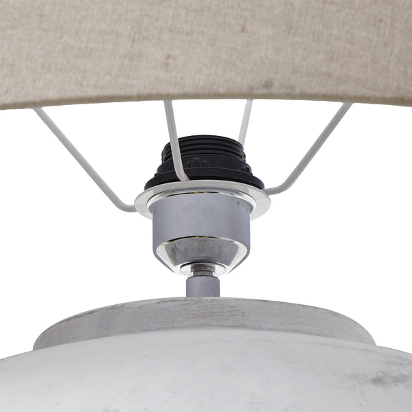 Athena Aged Stone Tall Table Lamp with Linen Shade - Canwell Interiors Limited - Hills