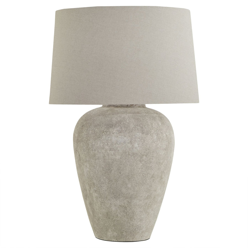 Athena Aged Stone Tall Table Lamp with Linen Shade - Canwell Interiors Limited - Hills
