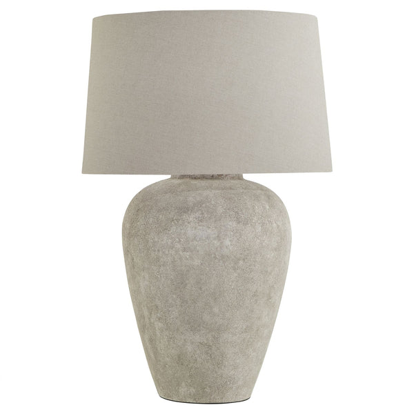 Athena Aged Stone Tall Table Lamp with Linen Shade - Canwell Interiors Limited - Hills