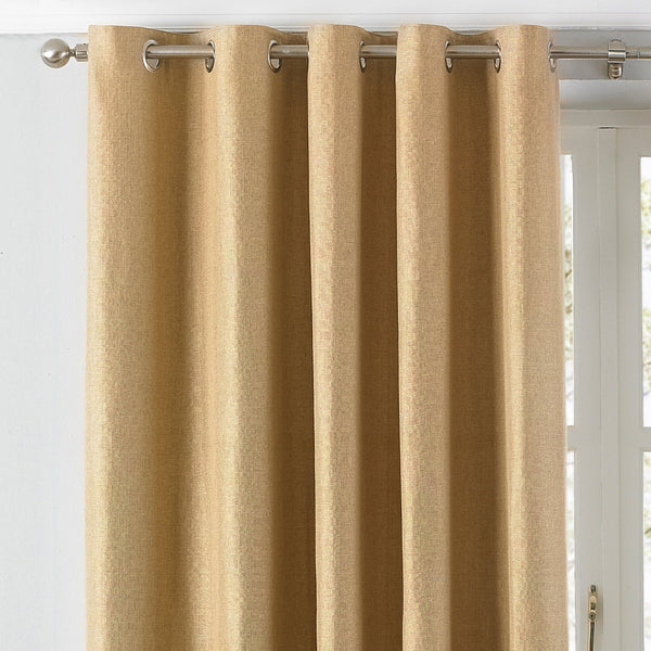 Atlantic 229x137 Ring Top Curtains Ochre - Canwell Interiors Limited - Riva