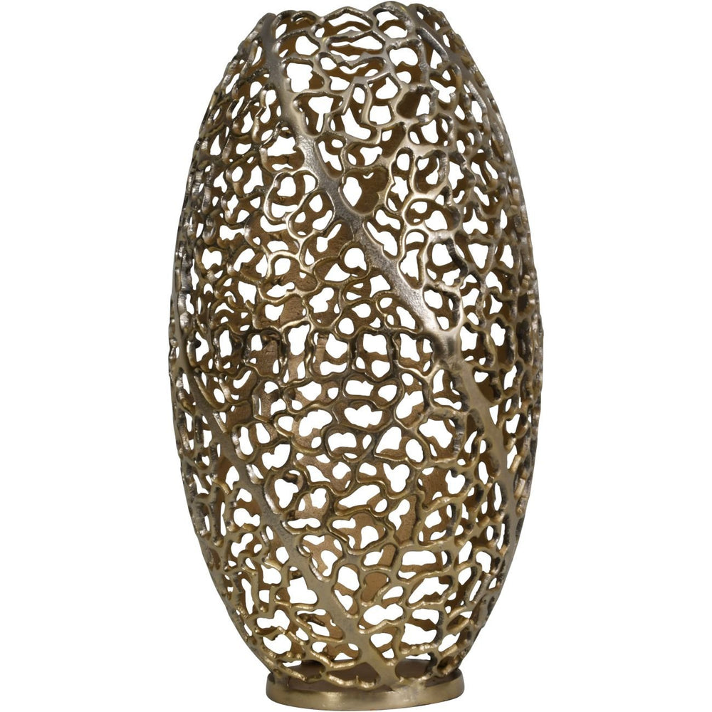 Aussie Gold Coral Aluminium Barrel Vase 26x48cm - XShowhome Limited - Libra