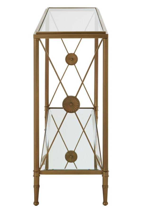 Axis Console Table With Gold Finish Frame - Canwell Interiors Limited - Xshowhome