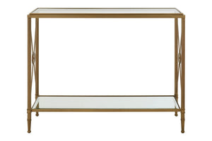 Axis Console Table With Gold Finish Frame - XShowhome Limited - Xshowhome