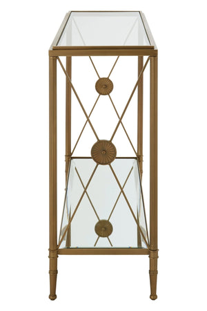 Axis Console Table With Gold Finish Frame - XShowhome Limited - Xshowhome
