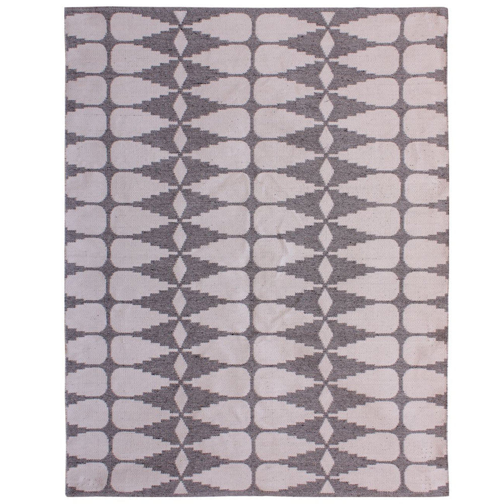Ayudar Jacquard Woven Ivory, Grey & Charcoal 160x230cm PET Rug - XShowhome Limited - Libra