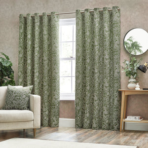 Bali 117x137 Eyelet Curtains Olive - Canwell Interiors Limited - Riva