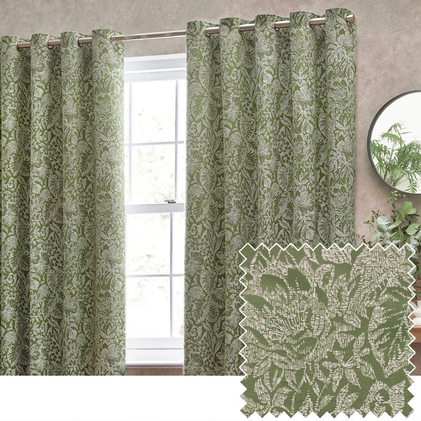 Bali 167x137 Eyelet Curtains Olive - Canwell Interiors Limited - Riva