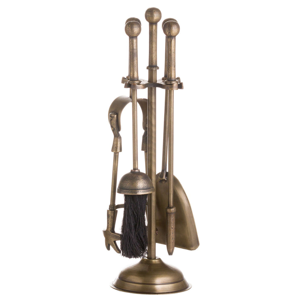 Ball Topped Companion Set in Antique Brass - XShowhome Limited - Hills