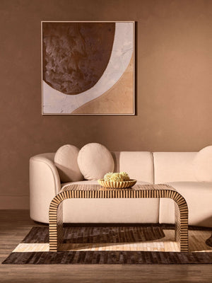Bambusa Bamboo Inlay Curved Coffee Table - XShowhome Limited - Xshowhome