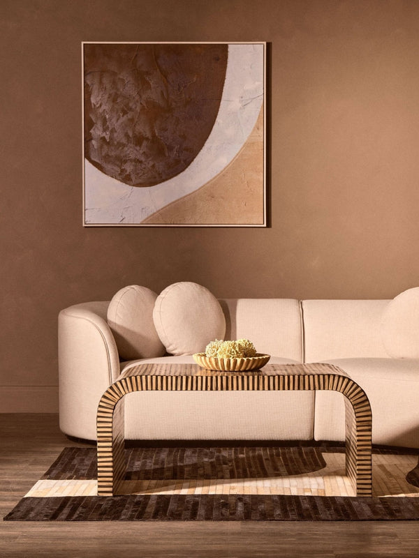 Bambusa Bamboo Inlay Curved Coffee Table - XShowhome Limited - Xshowhome