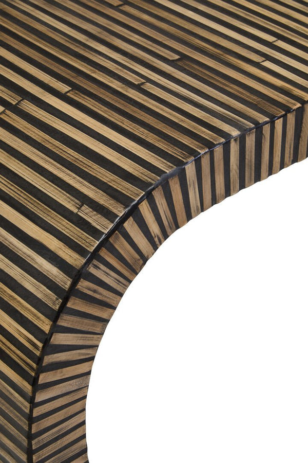 Bambusa Bamboo Inlay Curved Console Table - Canwell Interiors Limited - Xshowhome