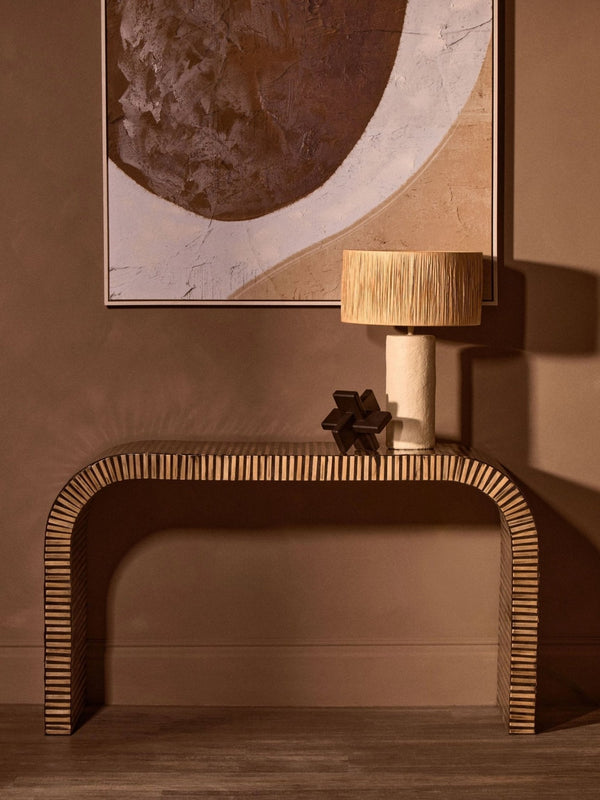 Bambusa Bamboo Inlay Curved Console Table - XShowhome Limited - Xshowhome