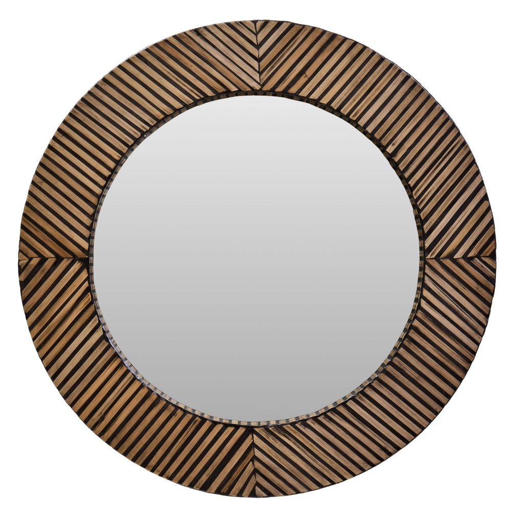 Bambusa Bamboo Inlay Round Wall Mirror - XShowhome Limited - Xshowhome