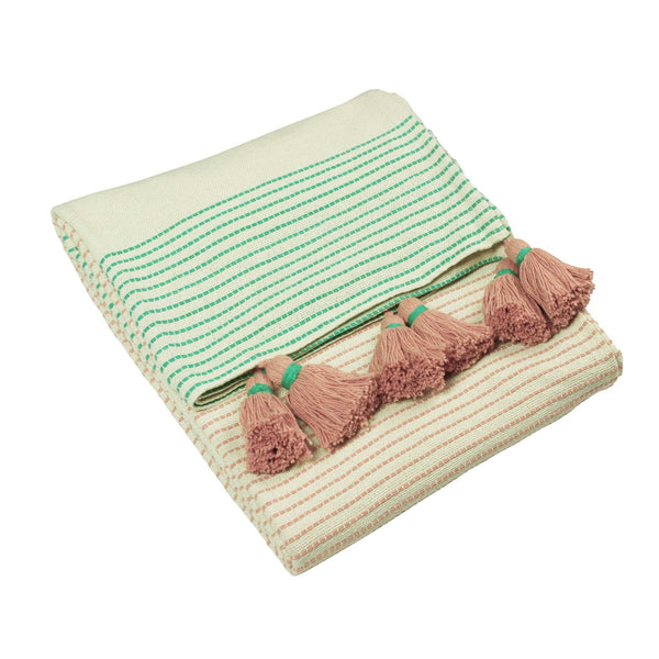 Banda 125x150 Throw Mint & Pink - Canwell Interiors Limited - Riva