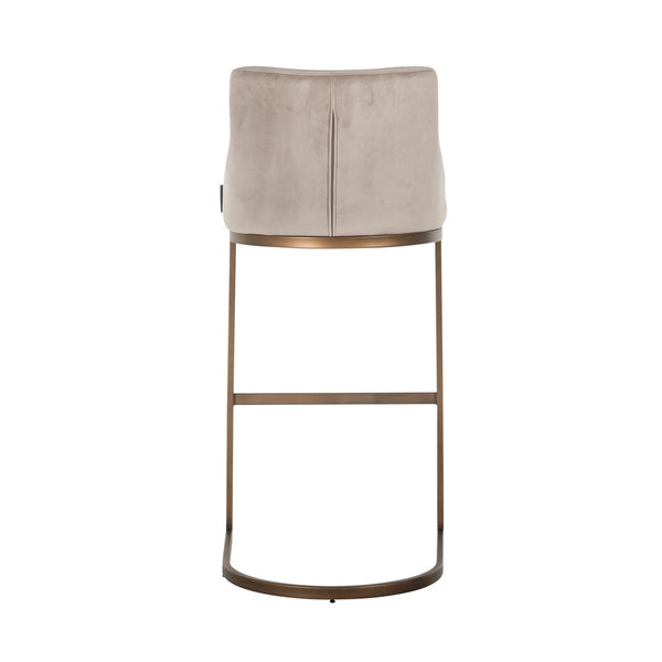 Bar stool Bolton khaki velvet brushed gold fire retardant (Set of 2) - Canwell Interiors Limited - Richmond