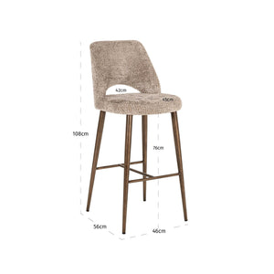 Bar stool Delphine lovely nature fire retardant - Canwell Interiors Limited - Richmond