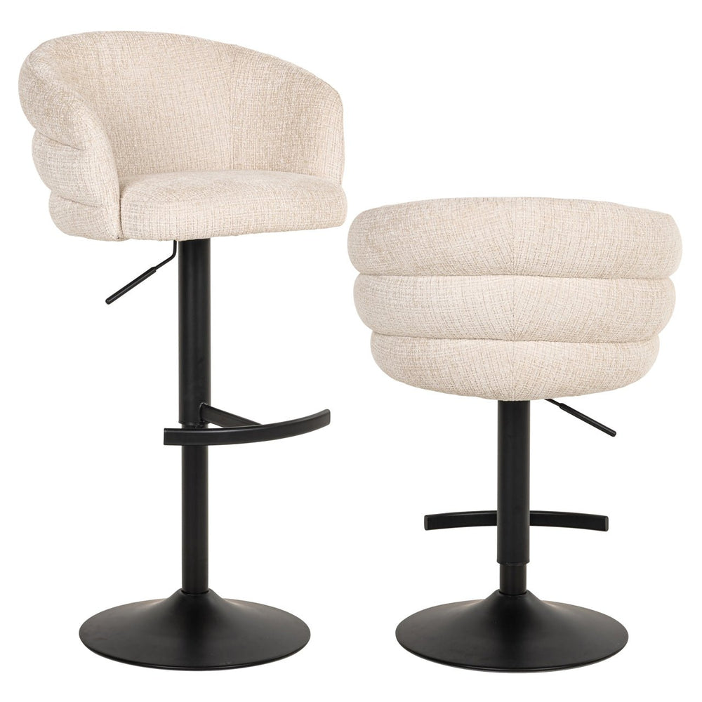 Bar Stool Nikki Niagara Beige Swivel Fire Retardant - XShowhome Limited - Richmond