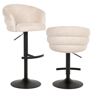 Bar Stool Nikki Niagara Beige Swivel Fire Retardant - XShowhome Limited - Richmond