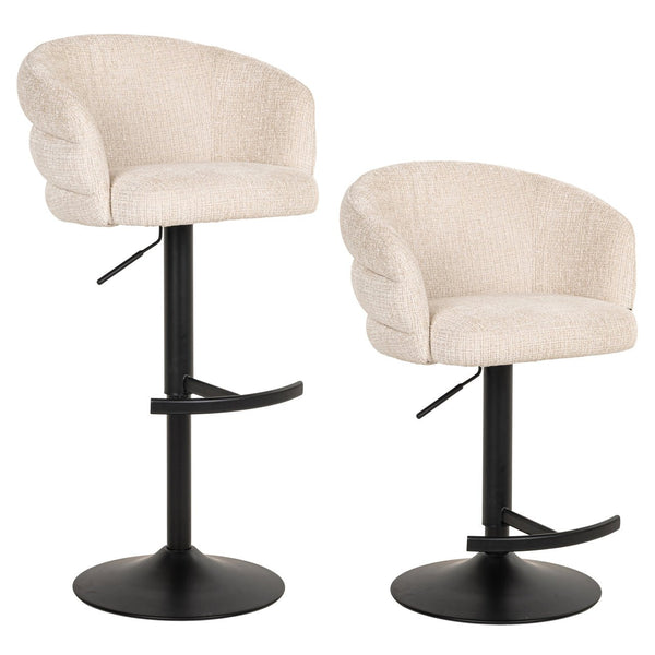 Bar Stool Nikki Niagara Beige Swivel Fire Retardant - XShowhome Limited - Richmond