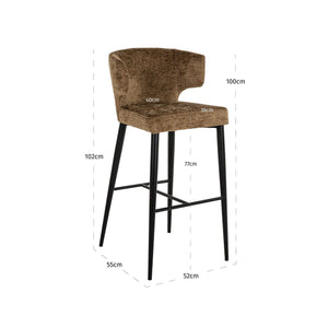 Bar stool Taylor brandy fusion fire retardant - Canwell Interiors Limited - Richmond