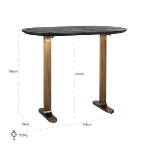 Bar table Revelin black/gold 140 - Canwell Interiors Limited - Richmond