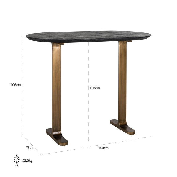 Bar table Revelin black/gold 140 - Canwell Interiors Limited - Richmond