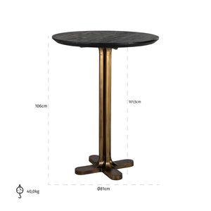Bar table Revelin black/gold 81Ø - Canwell Interiors Limited - Richmond