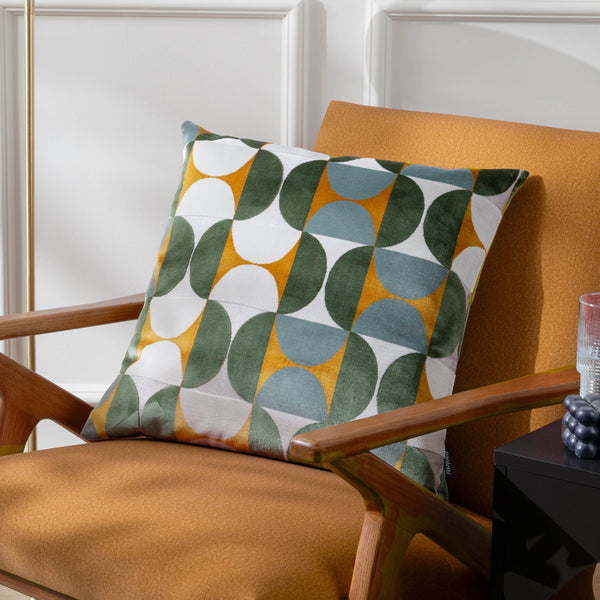 Bardot 50x50 Feather Filled Cushion Gold/Blue - XShowhome Limited - Riva