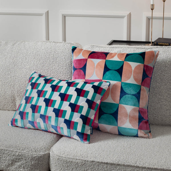 Bardot 50x50 Feather Filled Cushion Magenta & Blue - Canwell Interiors Limited - Riva