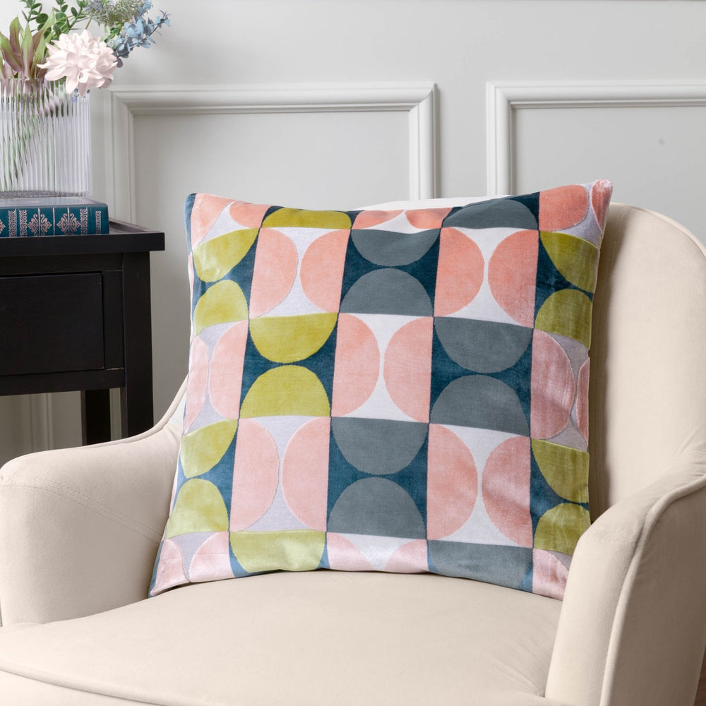 Bardot 50x50 Feather Filled Cushion Pink/avo Green - Canwell Interiors Limited - Riva