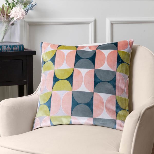 Bardot 50x50 Feather Filled Cushion Pink/avo Green - Canwell Interiors Limited - Riva