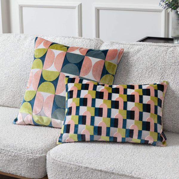Bardot 50x50 Feather Filled Cushion Pink/avo Green - Canwell Interiors Limited - Riva
