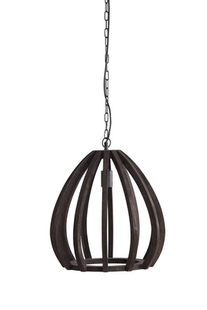 BARSIA Pendant Light — Wood Dark Brown - Canwell Interiors Limited - Light & Living