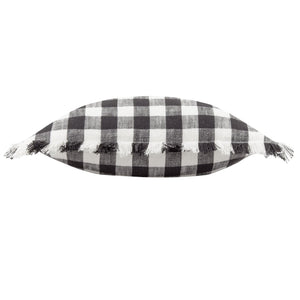 Barton Check 45x45 Feather Filled Cushion Black - Canwell Interiors Limited - Riva