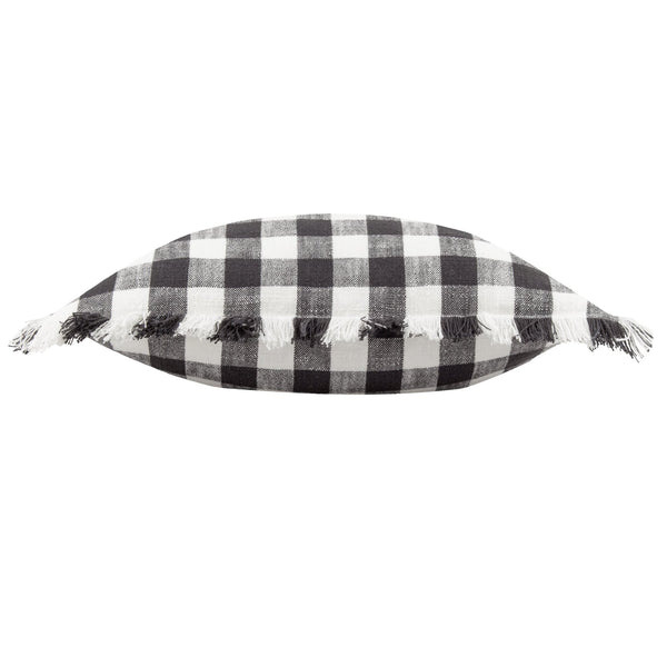Barton Check 45x45 Feather Filled Cushion Black - Canwell Interiors Limited - Riva