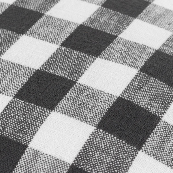 Barton Check 45x45 Feather Filled Cushion Black - Canwell Interiors Limited - Riva