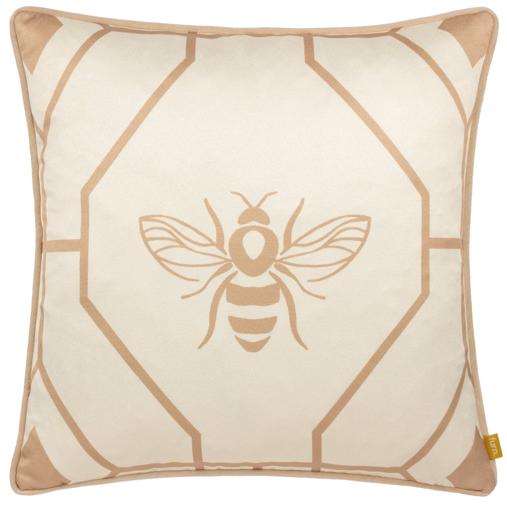 Bee Deco 43x43 Feather Filled Cushion Champagne - Canwell Interiors Limited - Riva