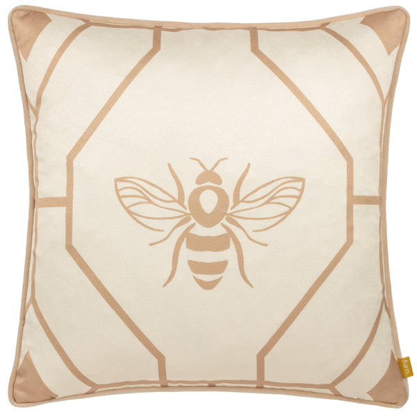 Bee Deco 43x43 Feather Filled Cushion Champagne - Canwell Interiors Limited - Riva