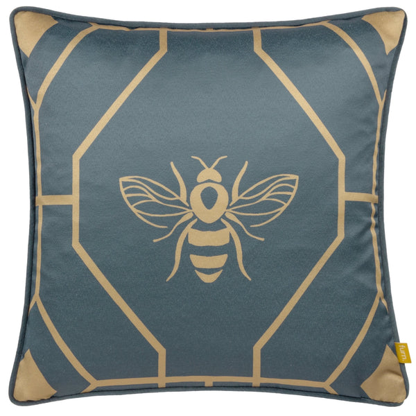 Bee Deco 43x43 Feather Filled Cushion French Blue - Canwell Interiors Limited - Riva