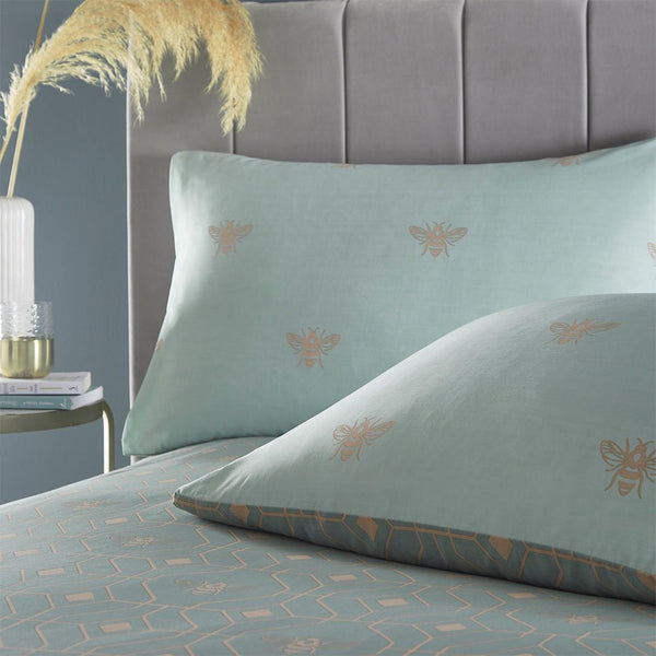 Bee Deco King Size Duvet Set Eau de Nil - XShowhome Limited - Riva
