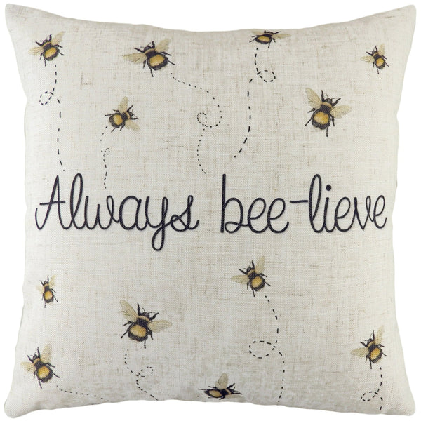 Bee - Lieve 43x43 Feather Filled Cushion White - Canwell Interiors Limited - Riva